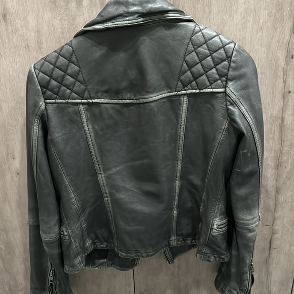 All Saint Leather Moto Jacket Size US0 - Picture 4 of 4
